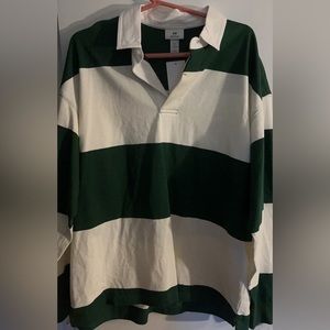 Green/White striped long sleeve